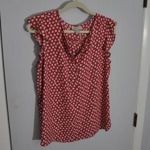 LOFT short sleeve flutter top